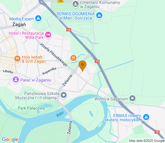 Mapa dojazdu do hurtowni motoryzacyjnej w miejscowości Żagań