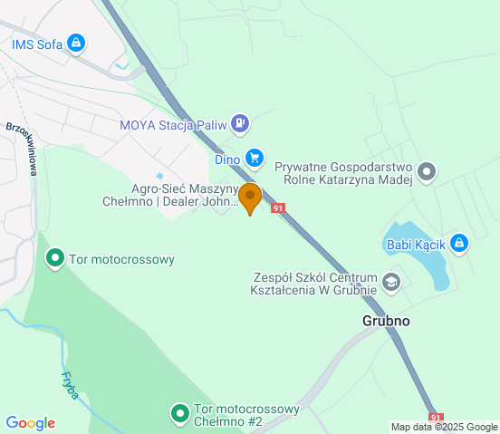 Mapa dojazdu do warsztatu samochodowego w miejscowości Chełmno