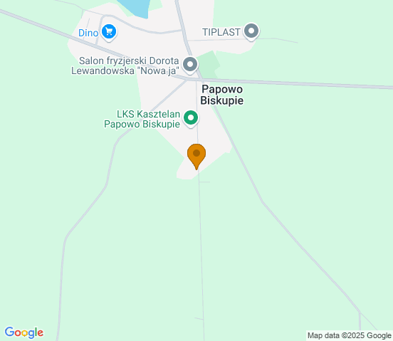 Mapa dojazdu do warsztatu samochodowego w miejscowości Papowo Biskupie