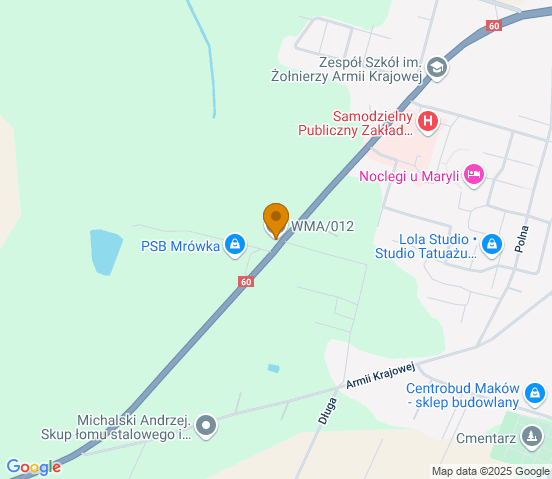 Mapa dojazdu do warsztatu samochodowego w miejscowości Maków Mazowiecki