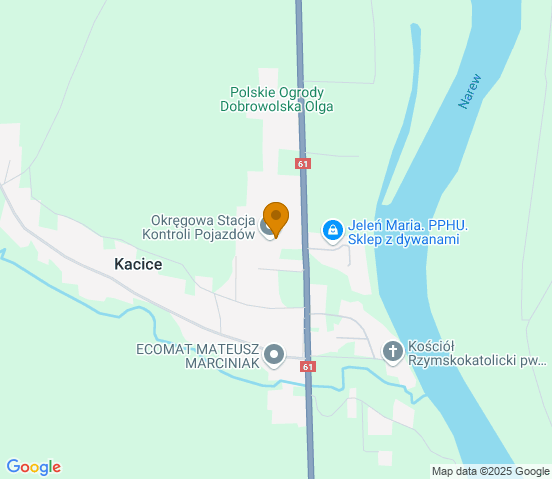 Mapa dojazdu do warsztatu samochodowego w miejscowości Pułtusk