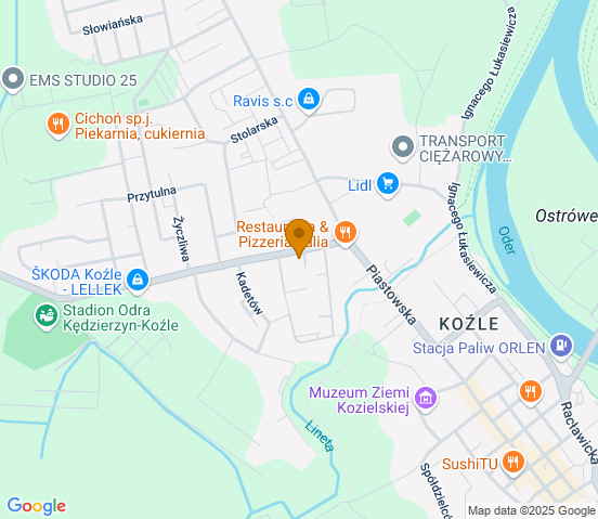 Mapa dojazdu do warsztatu samochodowego w miejscowości Kędzierzyn-Koźle