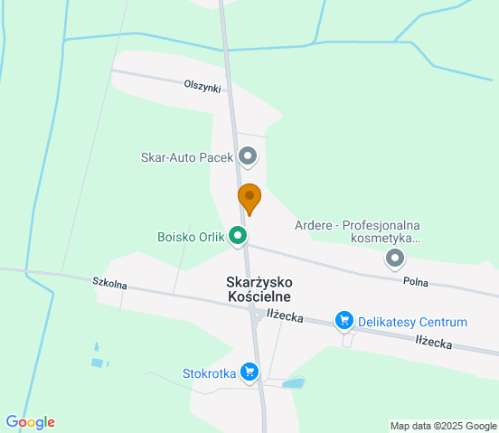 Mapa dojazdu do warsztatu samochodowego w miejscowości Skarżysko Kościelne